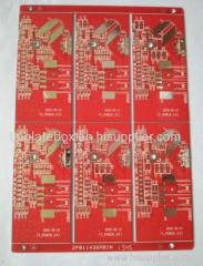 Double side Printed Circuits Board (PCB) with Red S/M immersion gold for control Solution