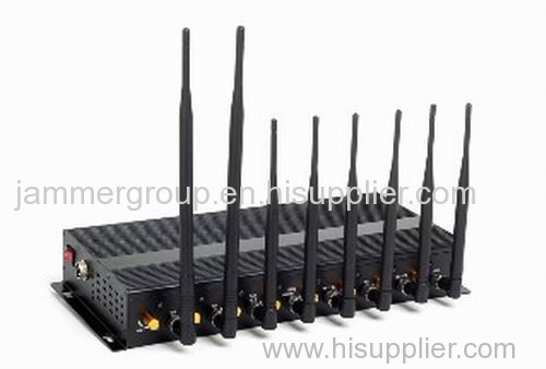 High Power desktop 3G 4G WiFi Cell phone Jammer (with Portable Aluminum Box )