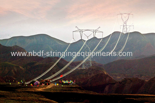 14 Ton Cable Tension Stringing Equipment With Cummins Engine for two conductors