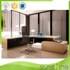 L Shaped Wooden Executive CEO Office Desk
