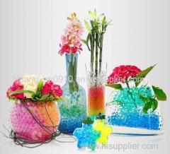 beautiful and cute small bottle with water absorbent crystal soi for grow flowers and home decoration