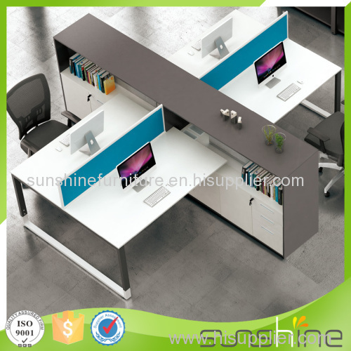 Simple Style Face to Face Office Cross 4 Seats Workstation