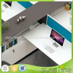 Simple Style Face to Face Office Cross 4 Seats Workstation