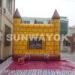 Custom Yellow Commercial Inflatable Bouncers Castle / Jumping House