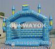 Blue PVC Commercial Inflatable Bouncers / Inflatable Jumping Castle For Kid