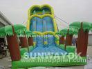 Green Large Inflatable Water Games Blow Up Water Slide For Theme Park