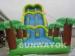 Green Large Inflatable Water Games Blow Up Water Slide For Theme Park