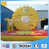 Yellow Inflatable Sports Games Velcro Sticky Wall 0.55mm PVC