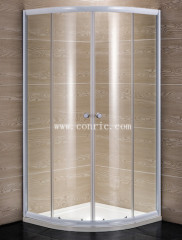 White aluminum profile with 5mm glass sliding shower enclosure