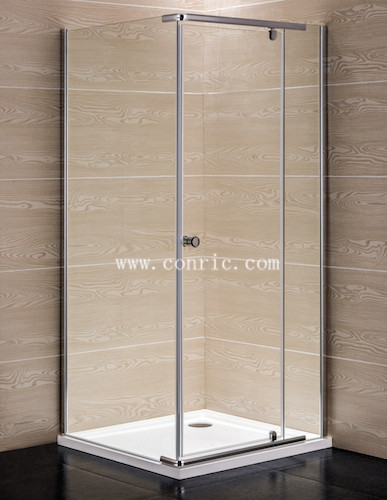 Chrome aluminum swing door shower enclosure with 6mm glass