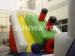 White Inflatable Combo Bouncers With Two Lane Fireproof 18oz PVC Tarpaulin