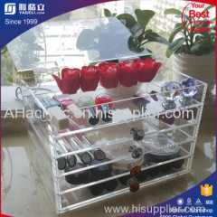 Custom Logo Printed Fashion Luxury Clear Acrylic Cube Storage Organizer