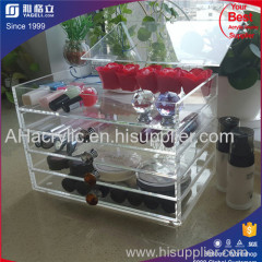 Custom Logo Printed Fashion Luxury Clear Acrylic Cube Storage Organizer