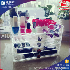 Custom Logo Printed Fashion Luxury Clear Acrylic Cube Storage Organizer