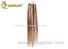 Double Wefted Straight Micro Loop Human Hair Extensions 26 Inch Without Smell
