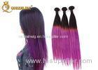 Colored Ombre Hair Extensions Real Human Hair Straight Hair Weft