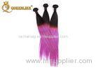 100% Unprocessed Peruvian Human Hair Mixed Color Black To Purple Hair Extensions