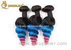 Three Tone Color 12" 14" Peruvian Loose Wave Virgin Hair For Black Women