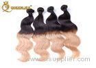 100% Remy / Virgin Peruvian Body Wave Hair Bundles Black To Blonde Ombre Hair Extensions
