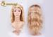 Piano Blond and Brown Lace Front Human Hair Wigs With Straps / Combs