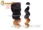 20" 22" 24" Human Hair Lace Closure Black To Blonde Ombre Hair Extensions With Closure