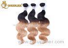 Brazilian 18 Inch Body Wave Hair Weave Black To Blonde Ombre Hair Extensions