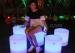 Rechargeable Battery LED Glowing Round Stool for Garden