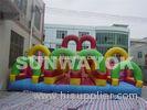 Customized Giant Two lane inflatable bouncy assault course With blow up slide