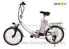 Silver Folding Electric Bicycle Lightweight Adjustable Two Wheel Electric Bike