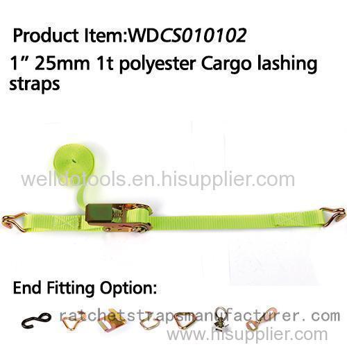 WDCS010102 1 25mm Orange Ratchet straps for cargo control