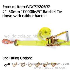 2 50mm 10000lbs Ratchet Tie down high quaility