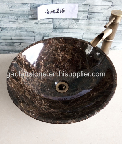 Factory supply Marble Wash Bain Stone sink Wash Bowl Mosaic vessel sink