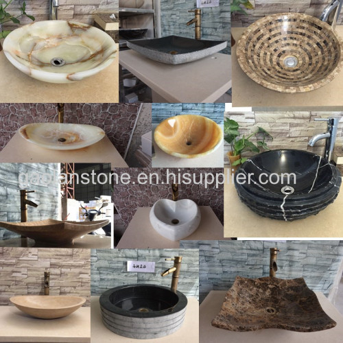 Factory supply Marble Wash Bain Stone sink Onyx Wash Bowl Mosaic vessel sink