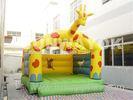Yellow Giraffe waterproof Commercial Inflatable Bouncers With 0.55 mm PVC