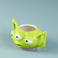 Handmade ceramic 3 d alien mug