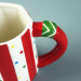 Red stripe handmade custom mugs with big handle