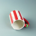 Red stripe handmade custom mugs with big handle