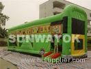 Green Bus Commercial Giant Inflatable Bouncer For Blow Up Park Games