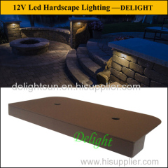 hardscape tread and riser light 12V led rail stone cap light led brick and stone hardscape lights led under step light