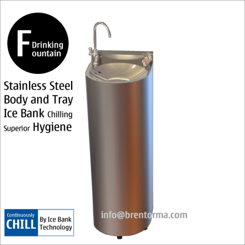 Free-standing Drinking Fountain with Ice Bank Cooling System