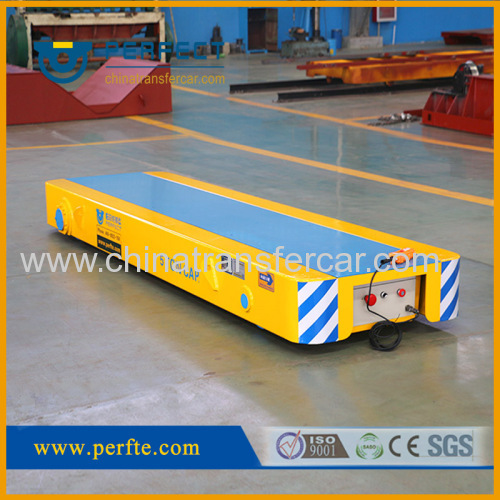 Low bed steel platform rail transfer trolley