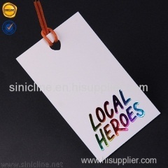 Sinicline custom holographic foil hang tags for garments