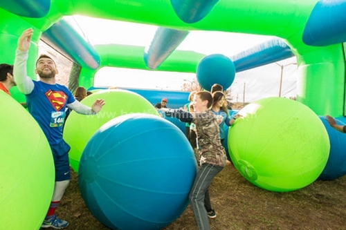 Big balls inflatable obstacle course challenge