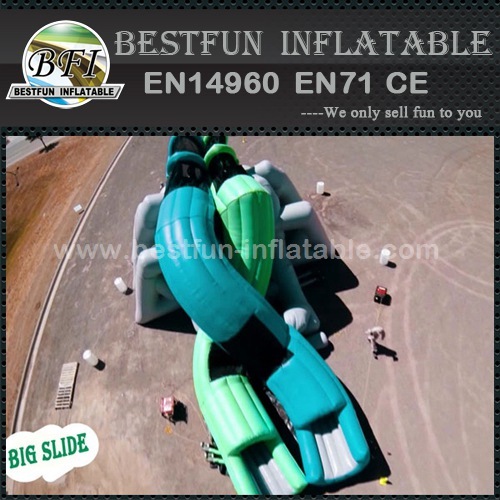 Giant inflatable cross double lane water slide