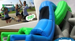 Giant inflatable cross double lane water slide