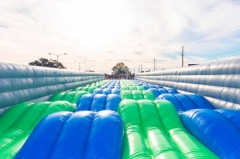 Inflatable obstacle course wave run games