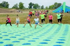 Inflatable sport games mattress run