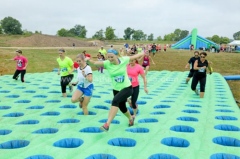 Inflatable sport games mattress run