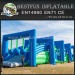 Adults Wrecking Ball in Large Inflatable Obstacle Course