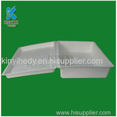 Biodegradable utility bamboo fiber pulp lid tray box